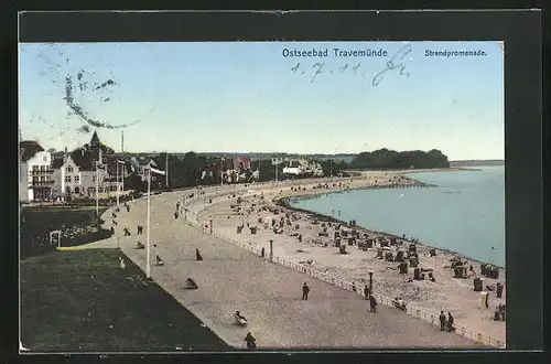 AK Travemünde a. d. Ostsee, Gesamtansicht der Strandpromenade