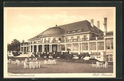 AK Travemünde a. d. Ostsee, Sitzgruppen im Garten des städt. Kursaal