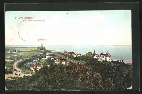 AK Travemünde a. d. Ostsee, Blick vom Aussichtsturm, der Seetempel