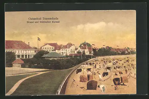 AK Travemünde a. d. Ostsee, der städtische Kursaal am Strand