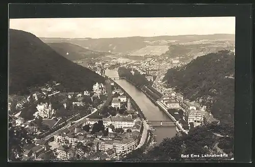 AK Bad Ems, Stadtansicht Lahnabwärts