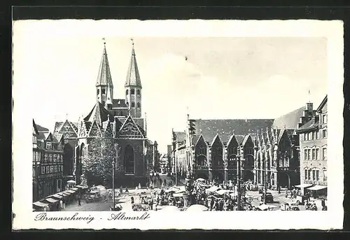 AK Braunschweig, geschädtiges Treiben auf dem Altmarkt