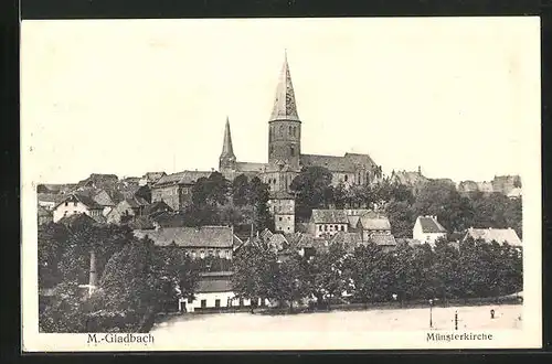 AK M.-Gladbach, Blick auf die Münsterkirche