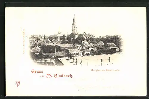AK M.-Gladbach, Geroplatz mit Münsterkirche