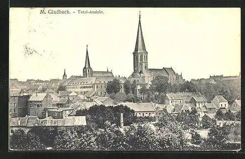 AK M.-Gladbach, Totalansicht mit Kirche