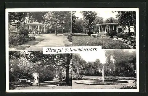 AK Rheydt, Pavillon im Schmölderpark, am Wasserspiel