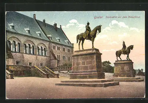 AK Goslar am Harz, Denkmäler vor dem Kaiserhaus