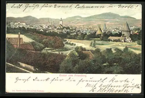 AK Goslar am Harz, Generalansicht vom Petersberg aus
