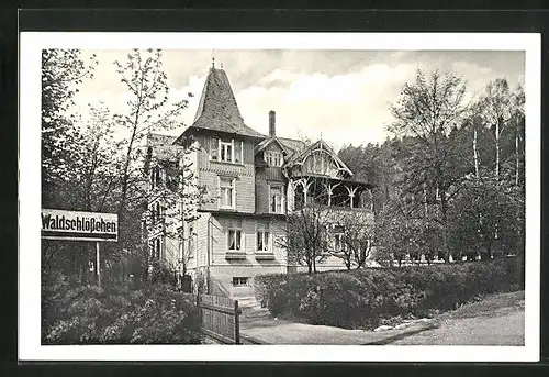 AK Lautenthal im Oberharz, am Hotel Waldschlösschen