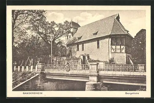 AK Gandersheim, Brücke neben der Georgskirche