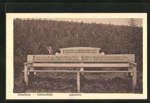 AK Hahnenklee /Oberharz, Liebesbank