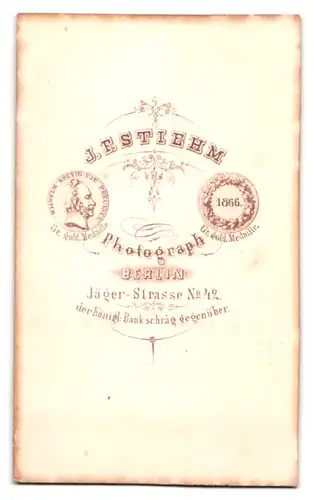 Fotografie J. F. Stiehm, Berlin, Jägerstr. 42, Mann im Anzug in sitzender Position