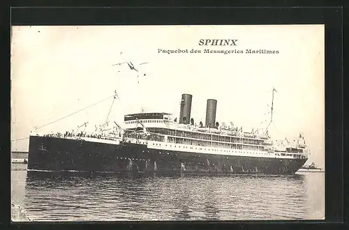 AK Paquebot Sphinx, Passagierschiff mit Passagieren an Deck