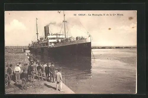 AK Le Mustapha II, Passagierschiff im Hafen von Oran