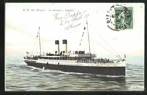 AK Le Steamer Arundel, Passagierschiff auf hoher See