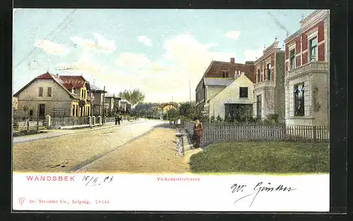 AK Hamburg-Wandsbek, Blick in die Volksdorferstrasse