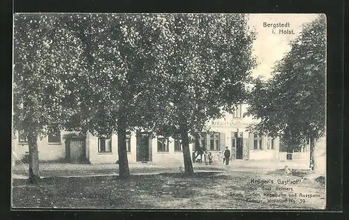 AK Hamburg-Bergstedt, Krüger's Gasthof, Inh. Gustav Reimers