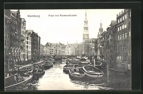 AK Alt-Hamburg, Fleet mit Reimersbrücke