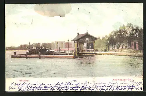 AK Hamburg-Uhlenhorst, am Schwanenwiech