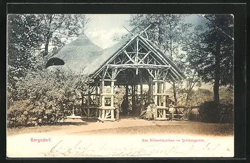 AK Hamburg-Bergedorf, Birkenhäuschen im Schlossgarten