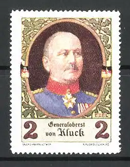 Künstler-Reklamemarke Ezel, Generaloberst von Kluck in Uniform im Portrait