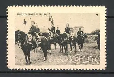 Reklamemarke Chocolat Kohler, Mobilisation 1914-1916, Bild 7, Kavallerie