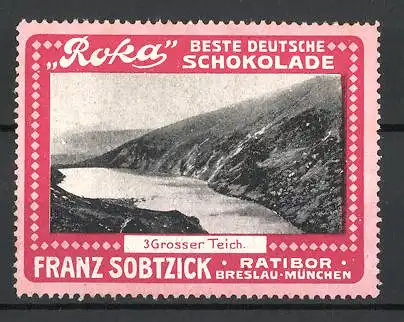 Reklamemarke Roka beste deutsche Schokolade, Franz Sobtzick, Grosser Teich