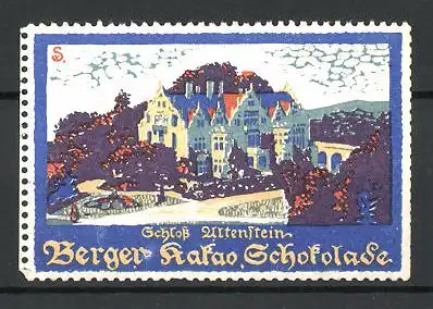 Künstler-Reklamemarke Sigmund von Suchodolski, Berger Kakao & Schokolade, Schloss Altenstein