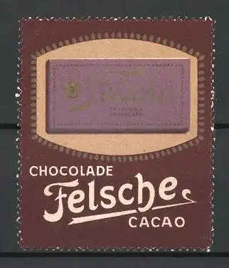 Reklamemarke Flesche Chocolade & Cacao, Ansicht einer Schokoladentafel