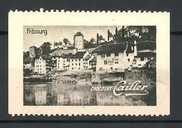 Reklamemarke Fribourg, Stadtansicht, Chocolat Cailler, Bild 90