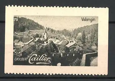 Reklamemarke Valangin, Stadtpanorama, Chocolat Cailler, Bild 78