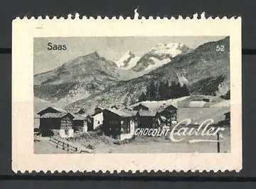 Reklamemarke Saas, Partie im Gebirge, Chocolat Cailler, Bild 52