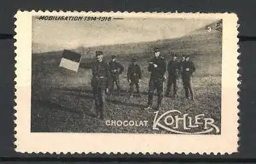 Reklamemarke Chocolat Kohler, Mobilisation 1914-1916, Soldaten auf dem Feld, Bild 3