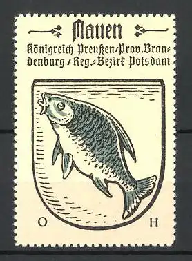 Reklamemarke Nauen, Königreich Preussen, Prov. Brandenburg, Reg.-Bezirk Potsdam, Wappen