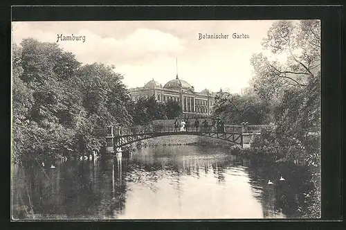 AK Hamburg-St. Pauli, Blick in den Botanischen Garten