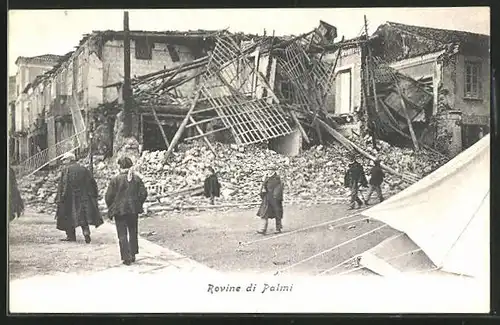 AK Palmi, Rovine di Palmi dopo il terremoto 1908