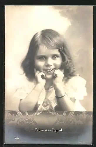 AK Prinzessin Ingrid von Schweden in jungen Jahren