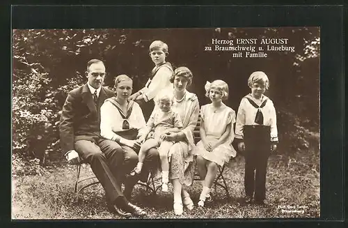 AK Ernst August Herzog von Braunschweig mit Familie