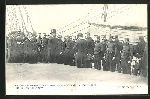 AK Le discours du Ministre Francotte aux cadets du dernier depart du de Smet de Nayer