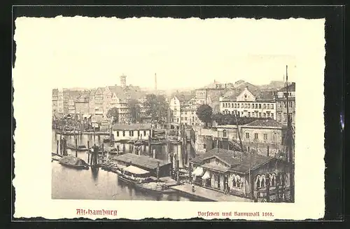 AK Hamburg-Neustadt, Vorsetzen und Baumwall 1868