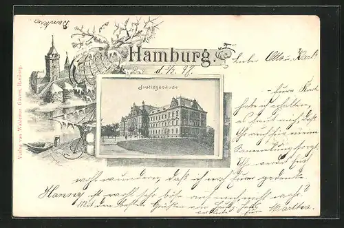 AK Hamburg-Neustadt, Blick zum Justizgebäude