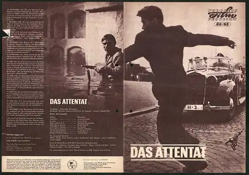 Filmprogramm PFP Nr. 86 /65, Das Attentat, Siegfried Loyda, Harry Studt, Regie: Jiri Sequens