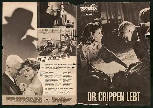 Filmprogramm PFP Nr. 76 /61, Dr. Crippen lebt, Elisabeth Müller, Peter van Eyck, Regie: Erich Engels