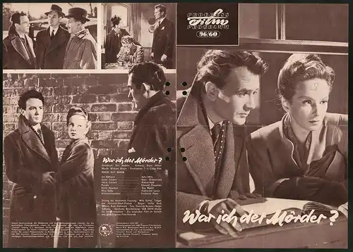 Filmprogramm PFP Nr. 96 /60, War ich der Mörder?, John Mills, Joan Greenwood, Regie: Roy Baker