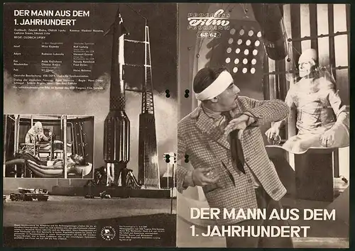 Filmprogramm PFP Nr. 68 /62, Der Mann aus dem 1. Jahrhundert, Milos Kopecky, Radovan Lukavsky, Regie: Oldrich Lipsky