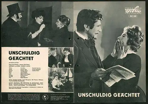 Filmprogramm PFP Nr. 52 /65, Unschuldig geächtet, Suzanne Flon, Jean Rochefort, Regie: Maurice Cloche