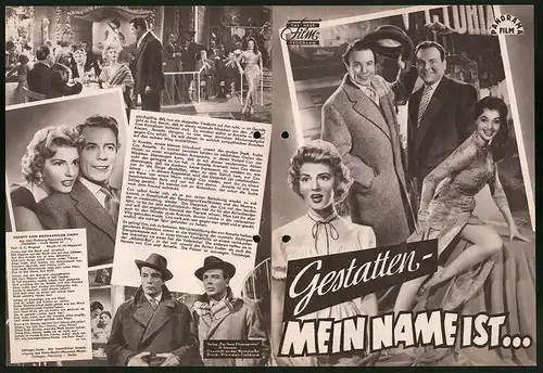 Filmprogramm DNF, Gestatten - Meine Name ist, Johannes Heesters, Claude Borelli, Regie: Georg Jacoby