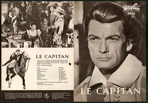 Filmprogramm PFP Nr. 133 /63, Le Capitan, Jean Marais, Bourvil, Regie: André Hunnebelle