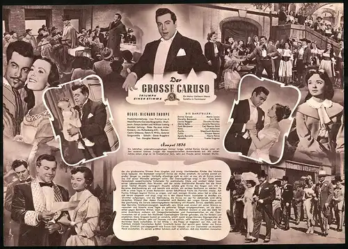 Filmprogramm IFB Nr. 1503, Der grosse Caruso, Mario Lanza, Ann Blyth, Regie: Richard Thorpe