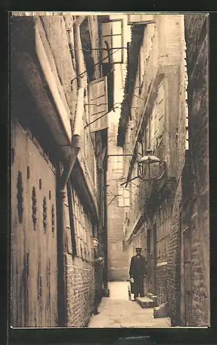 AK Alt-Hamburg, Strassenpartie mit Anwohnern